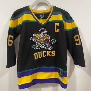 Ducks Kids Jersey - Black, Yellow, Purple Charlie Conway #96